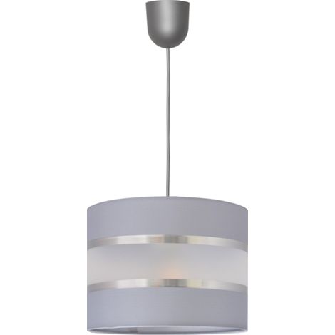 Helam HELEN Plafonnier Suspension Cylindrique Gris, Argent 20cm