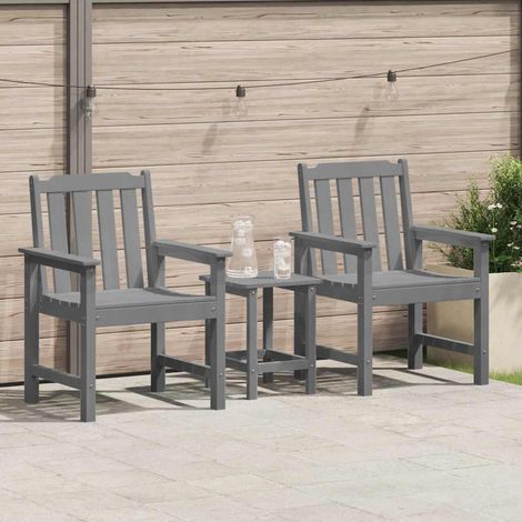 Garten-Esszimmerstuhl 2 pcs Hellgrau 65,5 x 59 x 88 cm HDPE