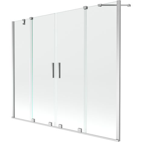 Paroi de baignoire extensible 2 volets Mexen Velar Duo 190 x 150 cm, transparent, chrome - 896-190-000-02-01 (1/5)