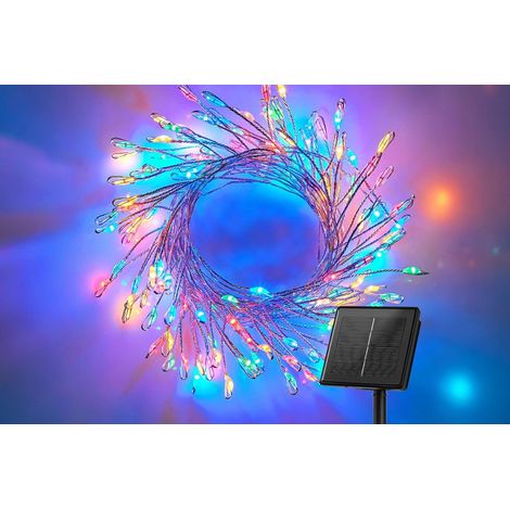 Guirlande lumineuse solaire d'extérieur étanche pour patio et balcon - Multicolore & S (1/5)