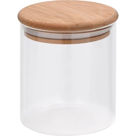 Pots de conservation en verre couvercle en bambou 6 pcs 600 ml CFW717649 (1/5)