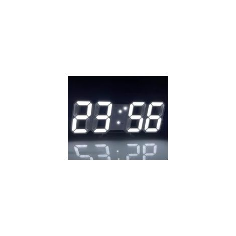 Orologio da parete digitale a LED con modalità luce notturna, orologio da tavolo elettronico regolabile, decorazione per soggiorno, orologio a LED bianco