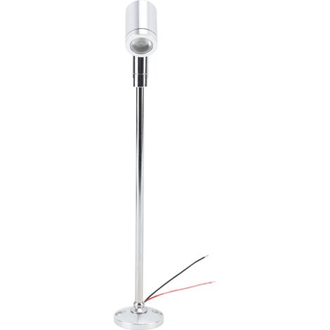 Spot LED miniature sur pied vitrine bijoux meuble exposition 12V DC aluminium anti-éblouissement dissipation chaleur stable lumière chaude argentée H21cm 1 spot 2 vis (1/5)