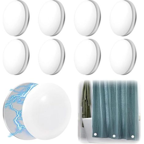 Lot de 8 paires de rideaux de douche magnétiques - Poids de rideau de douche magnétiques - Aimants en bas - Poids de rideau d'extérieur - Convient pour nappes, rideaux intérieurs, rideaux extérieurs (1/5)