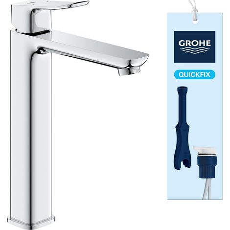 Mitigeur monocommande Taille XL pour vasque à poser (Robinet pour Lavabo de Salle de bain, Facile à installer avec QuickTool inclus, Economie d'eau), Chrome, 1018920000 (1/5)