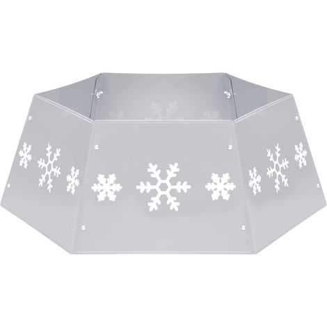 vidaXL Gonna per Albero di Natale Argento e Bianco Ø68x25 cm (1/5)