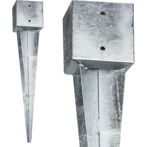 Estexo – Manchon à enfoncer au sol 750 mm – Acier galvanisé – Ancrage rapide sans béton – Pour poteaux jusqu'à 141 x 141 mm