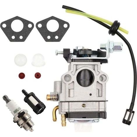 Carburateur Kit pour Débroussailleuse 52cc 49cc 43cc avec Joint Tuyau Bougie d'Allumage et Filtre à Essence (1/4)