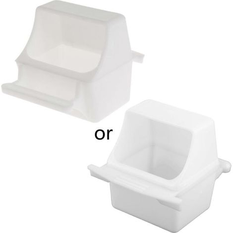 Distributeur de nourriture pour oiseaux en plastique avec perchoir, anti-éclaboussures pour cage de perruche, mangeoire à graines pour oiseaux. (1/4)