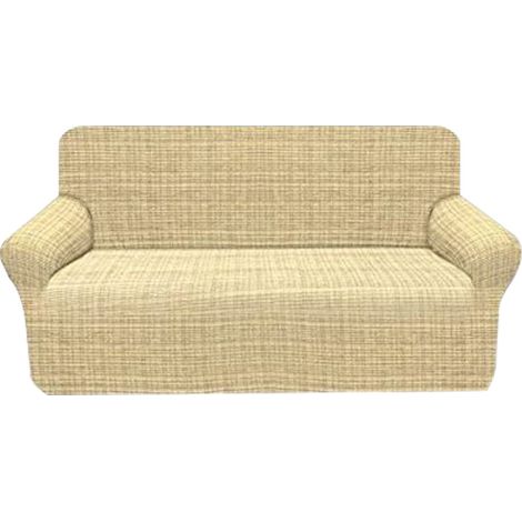 Copridivano copripoltrona elasticizzato 4 misure posti estendibile salvadivano Beige - 3 posti da 170 a 250 cm