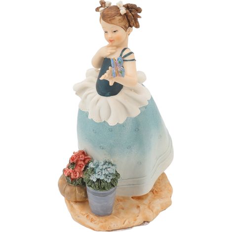 Ornement Résine Fille Victorienne - Délicat et Mignon, Artisanat Stable pour Bureau, Décoration d'Intérieur (1/5)