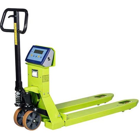 Transpallet manuale con bilancia e stampante - Visualizzazione per intervalli di 500 g - Alta precisione 0,05% - Carico massimo 2,5 t - TJB530VY100/I