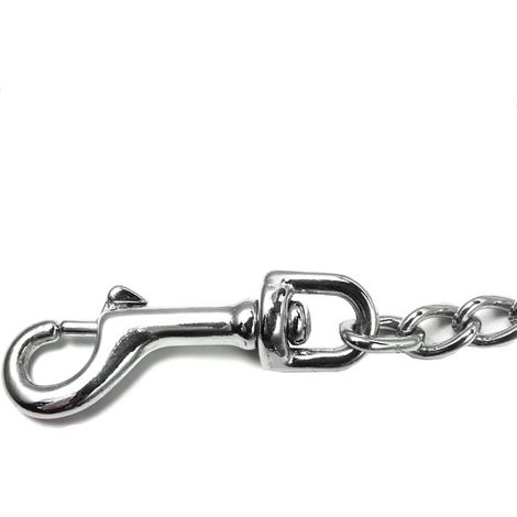 Laisse à double chaîne en métal pour chiens de grande et moyenne taille, idéale pour les promenades (3,0 mm x 50 cm) (1/2)