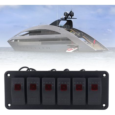 Kombiniertes Bedienfeld für Wohnmobile, Boote und Yachten, 6-Positionen-Bedienfeld, rot (1/5)