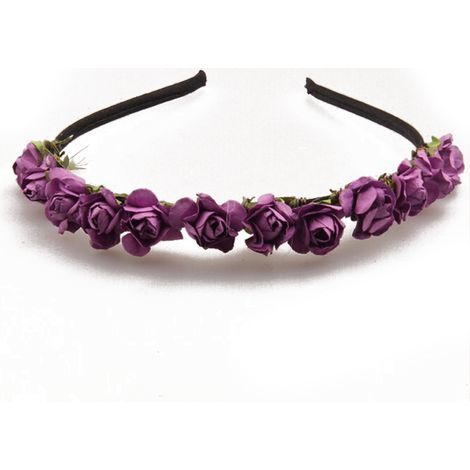 Couronne De Fleurs - Bandeau Cheveux Avec Roses En PE - Pour Mariage Fête Photo - 1 Pièce (1/5)