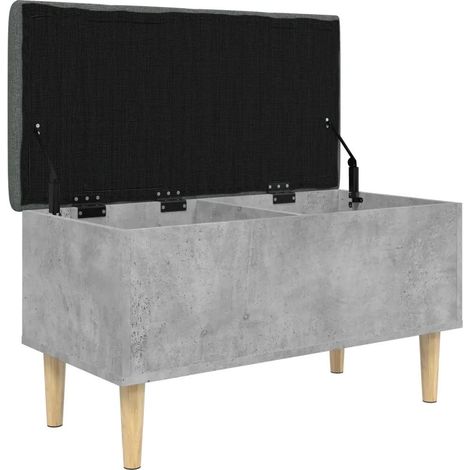 Sitzbank mit Stauraum Betongrau 82x42x46 cm Holzwerkstoff vidaXL