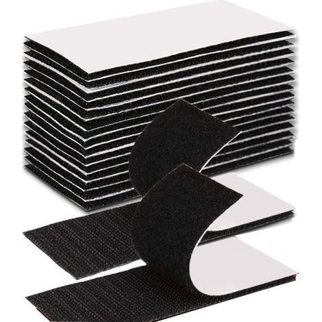 20 bandes par paquet, 30 mm x 10 cm, bandes auto-adhésives double face ultra-résistantes, rectangulaires, noires, haute résistance.