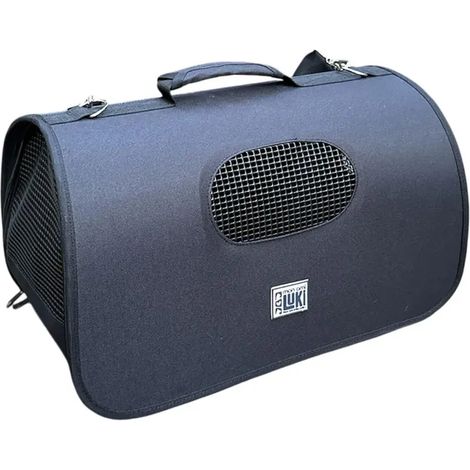 Sac de transport tunnel noir pour animaux 47x25x27cm en nylon (1/3)