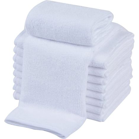 Microfiber Dish Cloths Ultra Absorbent Dish Cloths for Washing Dishes Quick Dry Cleaning Cloth White 10-Pack 12InchX12Inch (1/5)