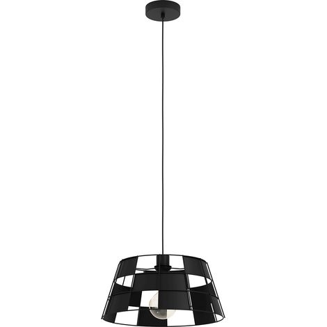 Lampadario A Sospensione Vintage Pontefract Acciaio Nero 1 Luce E27