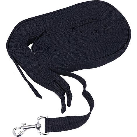 Laisse de dressage pour animaux de compagnie, laisse résistante pour l'éducation canine, 20 mètres, noire. (1/5)