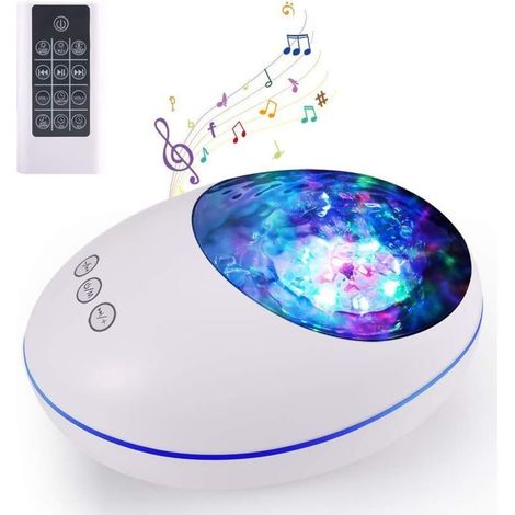 Lampe de Projection LED,Delicacy Veilleuse Lampe Chevet d'Ambiance 8 Couleurs Réglable Projecteur Vagues Océan aveCôtélécommande&Musicale&Minuterie pour Cadeau fille,Anniversaire,Ambiance Créatif-Fei (1/3)