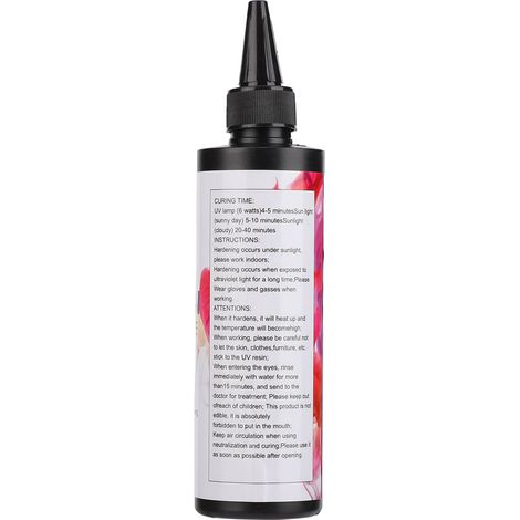 Résine UV transparente à prise rapide, à appliquer à la main, idéale pour les loisirs créatifs et la décoration (200 g). (1/5)