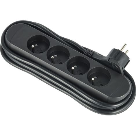 Bloc Multiprises 4 Prises Françaises avec Enrouleur Prises 16A, Câble 3 M, H05VV-F 3G1.5 mm, Fiche plate (1/5)