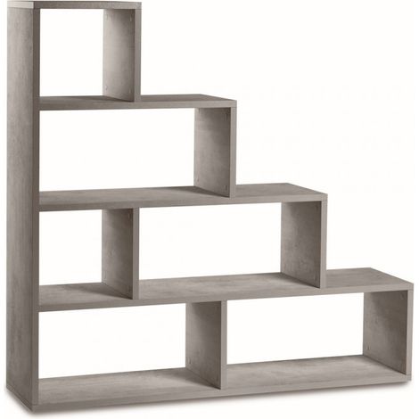 Bibliothèque échelle 150L x 38P x H144 – Finition ciment – Sarmog (1/5)