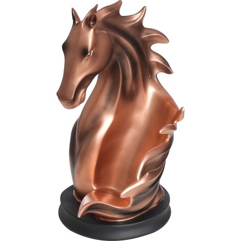 Support de bouteille de vin, design unique de statue de cheval, construction en résine durable, Cuivre Rouge (1/2)