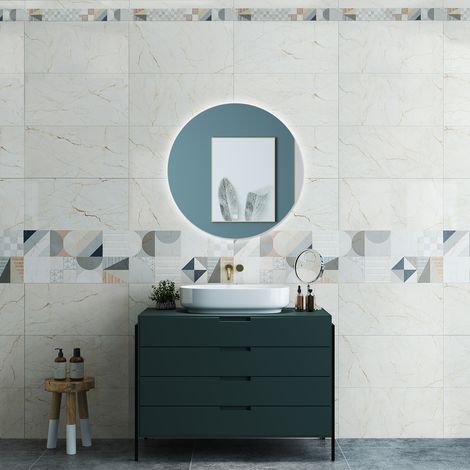 OCEAN Specchio da bagno 90 x 90 cm, antiappannamento, dimmerabile, interruttore touch, Funzione Memoria (1/5)
