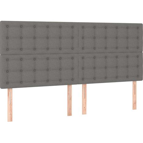 Maison Exclusive - Tête de lit Gris foncé 180 x 5 x 118/128 cm Tissu (1/5)