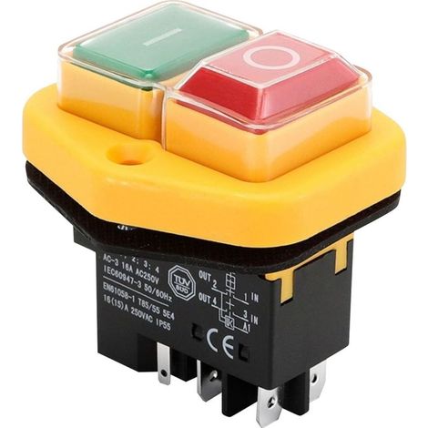 Mélangeur de ciment à 5 broches 220V-250V Interrupteur d'allumage et d'arrêt 900 41700 74651 Compatible avec Belle Minimix 150 Mai 2007 Interrupteur d'arrêt de démarrage Alternative à KJD17 résiste (1/5)