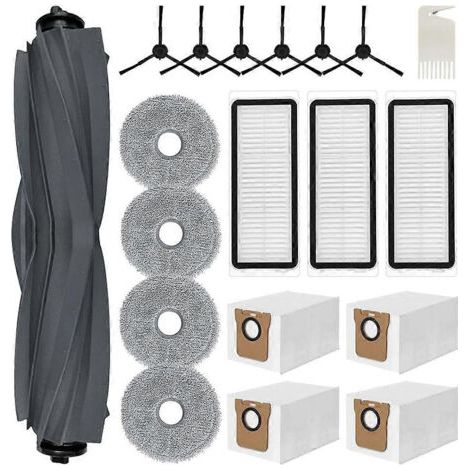 Kit d'accessoires pour aspirateur robot Dreame L20 Ultra : pièces de rechange, brosse principale, filtres HEPA, lingette de nettoyage et sacs à poussière. (1/5)