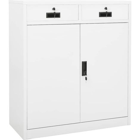 vidaXL Armadio per Ufficio Bianco 90x40x102 cm in Acciaio (1/5)