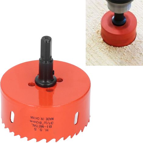 La scie cloche bimétallique de 3-5/32 pouces avec un mandrin robuste, la scie cloche HSS, est utilisée pour la fabrication de planches de jeu de cornhole, de bois, de PVC, de plaques de plâtre, d'alum (1/5)