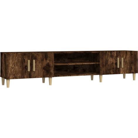 Mobile TV multimediale scaffale per televisione televisione buffet sala da pranzo soggiorno camera da letto rovere affumicato 180 x 31,5 x 40 cm derivati del legno marrone 020027357