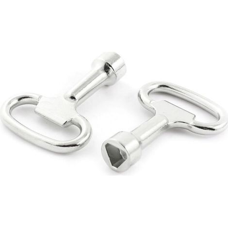Lot de 2 clés triangulaires en métal pour verrou triangulaire de 8 mm - Lot de 2 clés triangulaires en métal pour verrou triangulaire de 8 mm