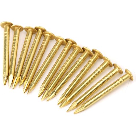 Lot de 100 clous à tête ronde en laiton pour charnières de meubles, longueurs disponibles : 10 mm, 15 mm, 18 mm et 22 mm. (1/5)