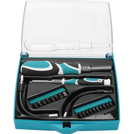 Coffret de douillesEnsemble de Tournevis Socket et Bits, Chrome Vanadium, 22 Pièces avec Extensions et Boîte de Stockage (1/5)