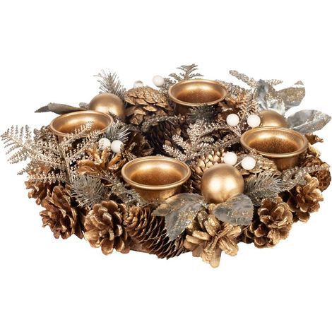 Kranz MagicHome Weihnachts, Advents, gold, 30 cm (1/3)