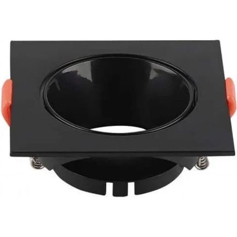 Soporte de foco empotrable cuadrado V-TAC para focos LED GU10, negro