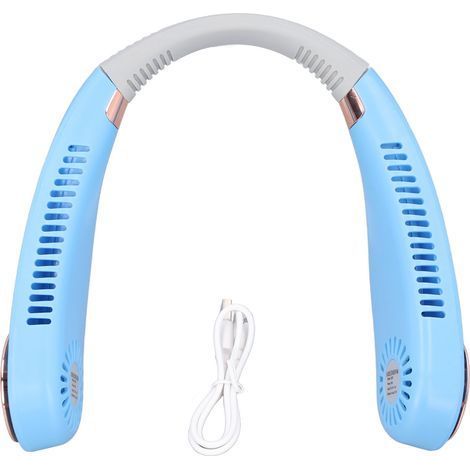 Ventilatore da collo portatile, leggero, ricaricabile e senza pale, ideale per lo sport e le attività all'aperto, con luce ambientale multicolore. (1/5)