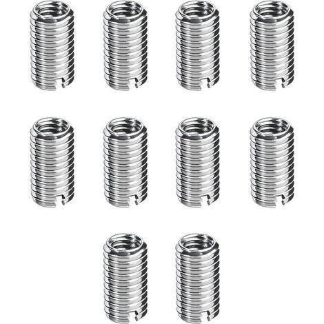 Lntyq 10 Stück M8/M10-Gewindeeinsatz, selbstschneidender Gewindeeinsatz, Einschraubmuttern M8 x 1,25 mm Innengewinde, M10 x 1,5 mm Außengewinde, 12 mm lang, Gewindereparaturset für die Hardware-Wartun