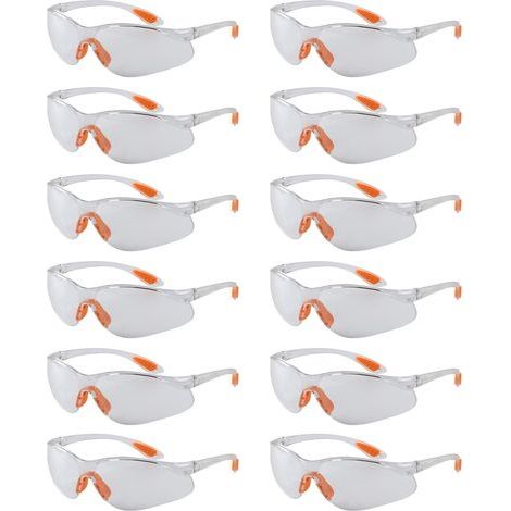 12 pièces LunettesdeprotectionLunettesdesécurité, lunettes de protection transparentes Lunettes de laboratoire avec bouchon en caoutchouc, lunettes de protection de travail avec lentilles anti-rayures (1/5)