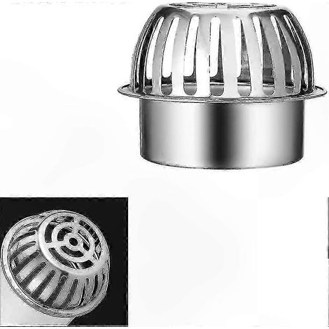 Grille d'évacuation en acier inoxydable avec filet de protection contre les feuilles pour empêcher les débris de pénétrer. (1/5)