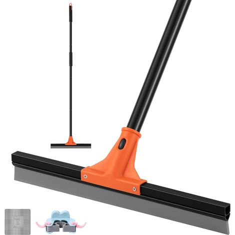 Raclette de sol, lame en caoutchouc de 43,2 cm, poignée en aluminium de 152,4 cm de long, raclette de nettoyage multifonction pour garage, carrelage, terrasse, salle de bain (1/5)