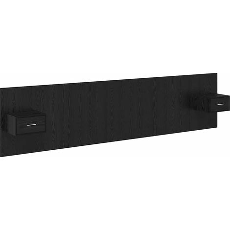 Kopfteil mit Schrank 3 pcs Schwarz Eichen-Optik Holzwerkstoff vidaXL