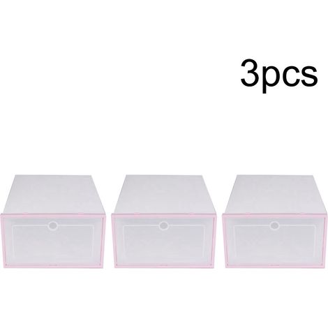 Boîte De Rangement Pour Chaussures - Matériau PP Transparent - Empilable Et Anti-Poussière - Pour Maison Et Dressing - Lot De 3 (1/5)