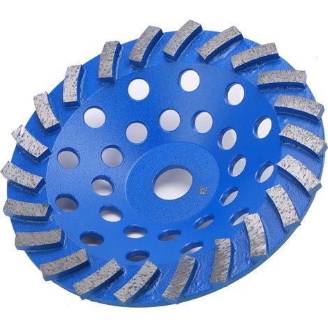 Meule diamantée, boisseau, 24 dents, bleue, 180 mm, grain 30, pour le meulage du béton, de la pierre et du ciment (1/5)
